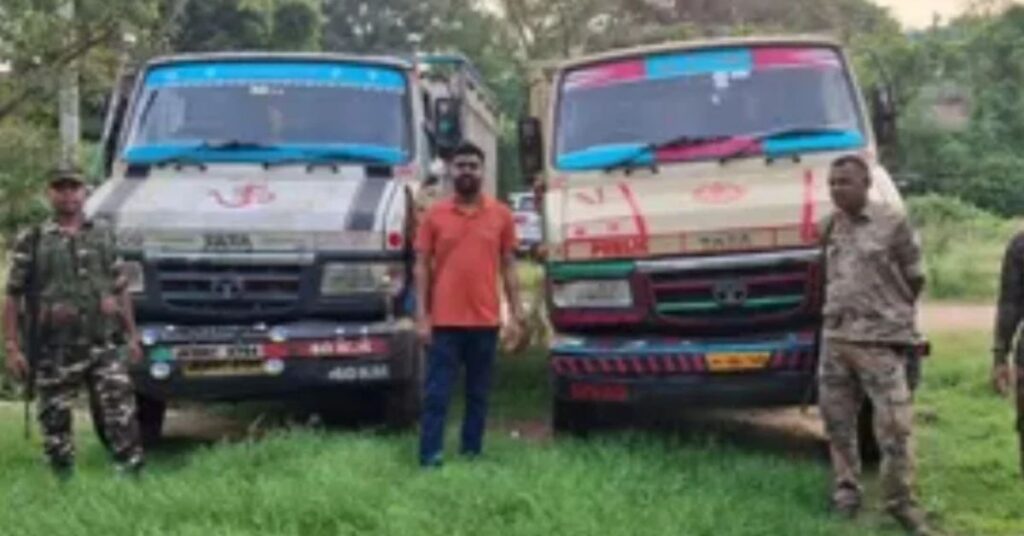 धनबाद में अवैध बालू ढुलाई पर खनन विभाग की कार्रवाई, बिना चालान के 2 वाहन जब्त